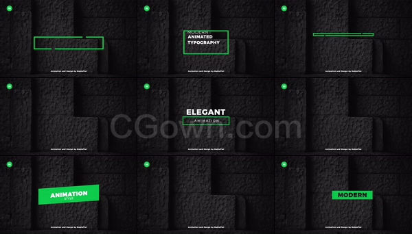 16组简洁动态优雅介绍文字标题字幕动画-PR预设模板下载