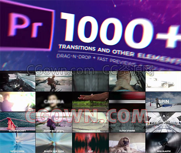 Premiere工程文件1000+转场特效动画视频调色音效素材-PR模板下载