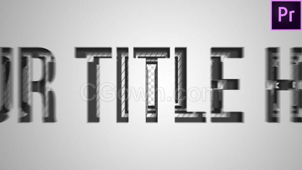 文字镂空图层穿越空间感标题动画字幕宣传-PR预设模板下载