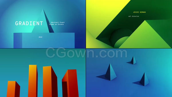 三维抽象艺术几何图形介绍宣传会议事件包装制作-PR预设模板下载