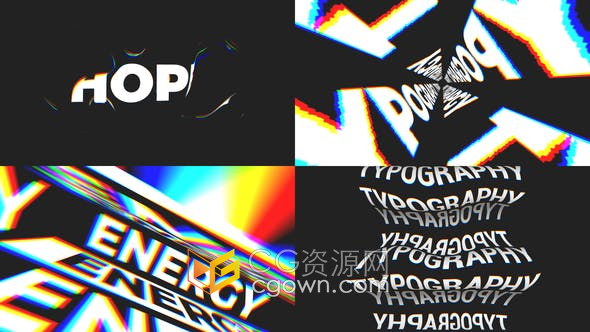 Chaotic Typography 20张专业设计创意文字海报动画-PR模板