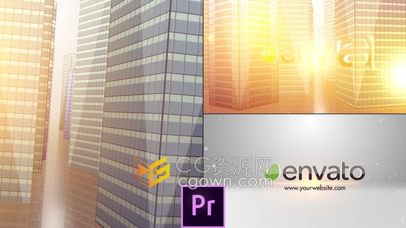 摩天大楼建筑城市景观图形动画场景LOGO演绎视频片头-PR模板