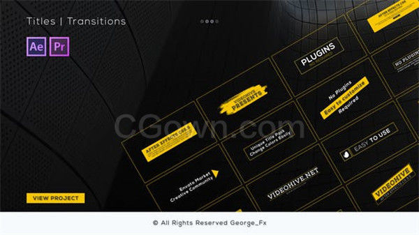 16组形状文本标题动画加转场效果-PR预设与AE模板下载