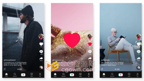 Premiere模板TikTok短视频社交平台抖音简介视频-PR模板