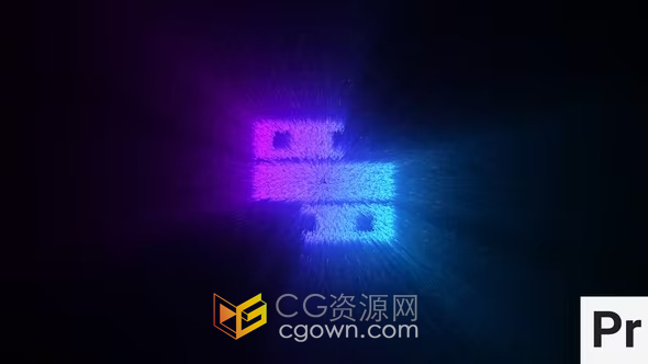 PR模板-魔法光点标志抽象粒子体积光效果LOGO动画