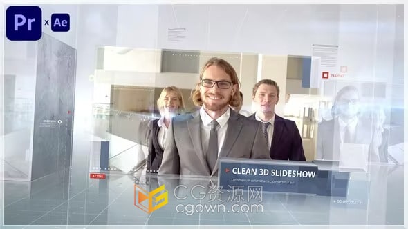 AE/PR模板-3D立方体图像动画适合各类数字高科技企业军事医疗等主题包装宣传