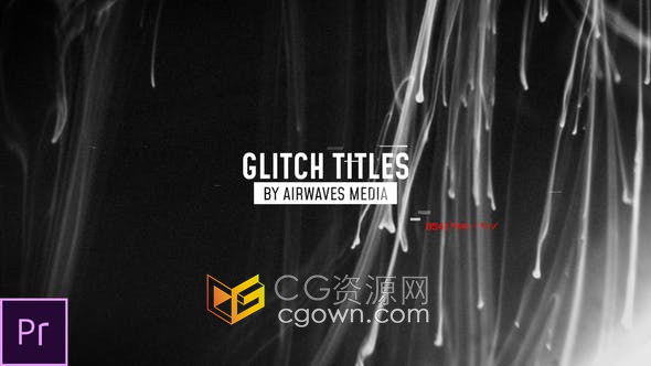 PR模板-数字噪点位移故障效果动画视频片头Glitch Titles Premiere Pro模板