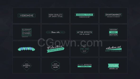 16组企业视频包装文字动画现代简单标题排版字幕设计-PR预设AE模板下载