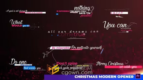 PR模板-抽象唯美粒子火花装饰背景浪漫文字标题动画