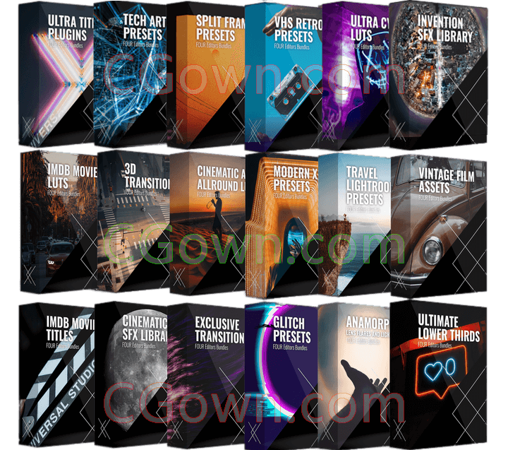 超过8G超全影视后期素材含专业音效独创LUTS调色PR预设视频素材等合集