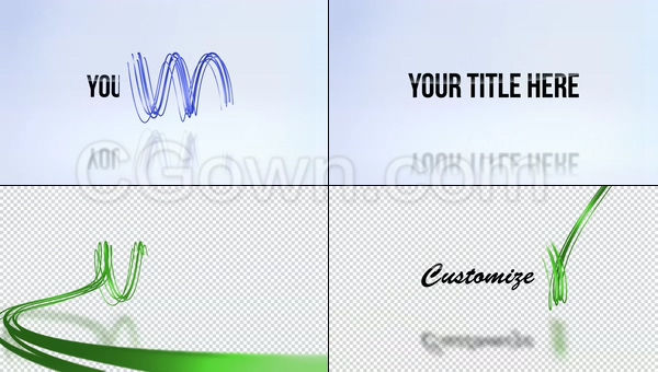 3d抽象明亮线条演绎企业眩光时尚条纹标题-PR预设工程下载