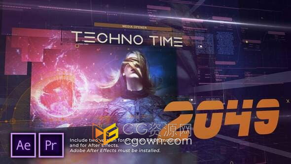 PR与AE模板-计算机连接代码数据信息图项目矩阵军事宣传片视频