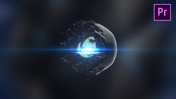 AE模板-抽象黑色水球飞溅液体特效LOGO视频片头