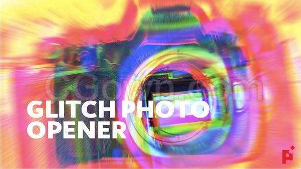 毛刺照片开场介绍视频摄影设备图文标志快速变形揭示动画-PR预设AE模板工程