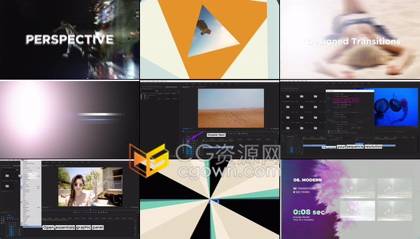 800+种视频转场Transitions效果PR工程文件高达6K分辨率支持-Premiere模板下载