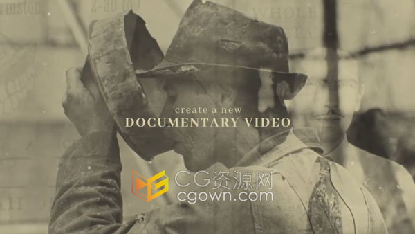 PR模板-简单摄影机动画效果制作复古风格纪录片历史教育科学视频