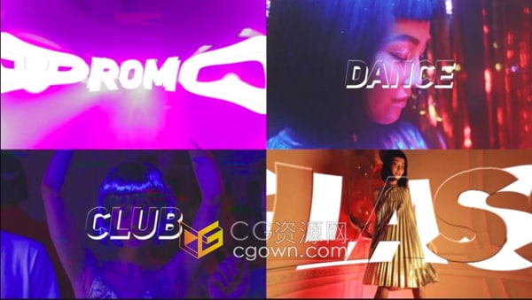 创意过渡频闪效果时尚PR模板适合酒吧音乐会LED屏展示开场视频