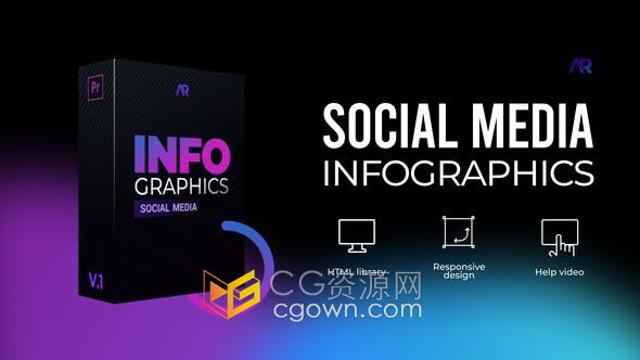 PR模板-20个信息图表场景适合社交媒体营销Infographics MOGRT