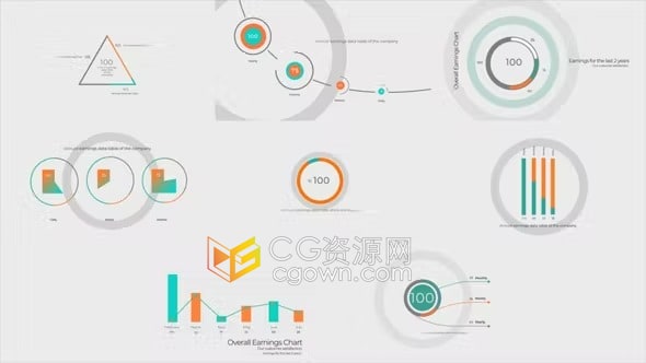 AE/PR模板-8个大数据分析演示信息图表