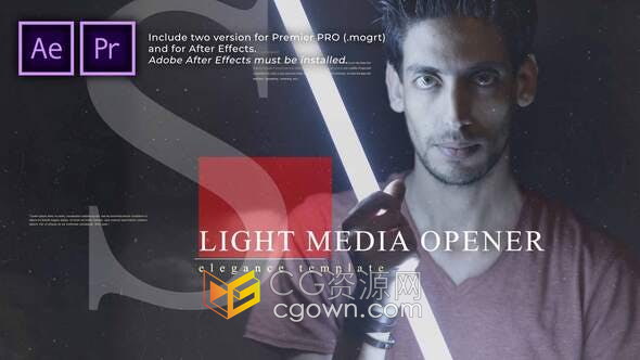 AE与PR模板-轻型媒体开场片头Light Media Opener Slideshow