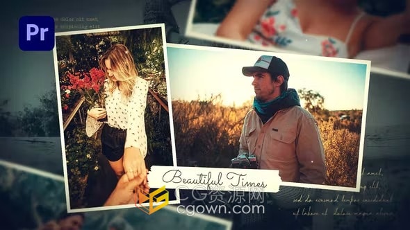 PR模板-现代优雅照片幻灯片简约大方视频相册