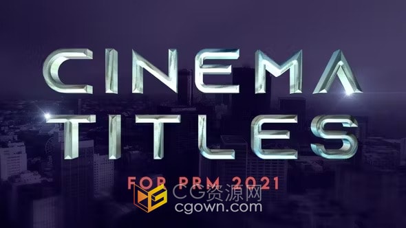 PR模板-3D标题电影片名3D斜角三维浮雕效果字幕动画