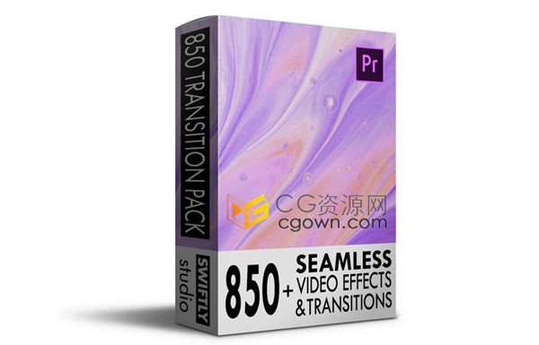850个无缝过渡PR转场特效集合包变焦漏光故障自旋等效果含音效PR模板下载