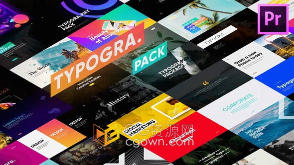 PR模板-32个社交媒体广告和视频封面Typography Pack
