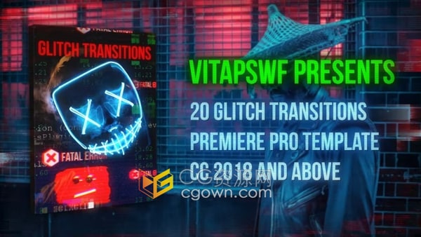 PR模板-20个独特的故障过渡数据损坏操作系统错误毛刺转换效果