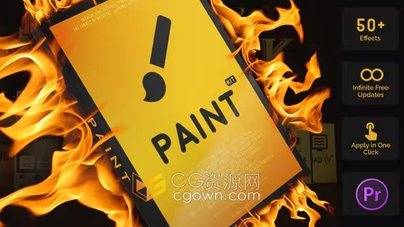 艺术涂鸦素描水彩画风格化滤镜效果PR工程LUT预设音效素材包