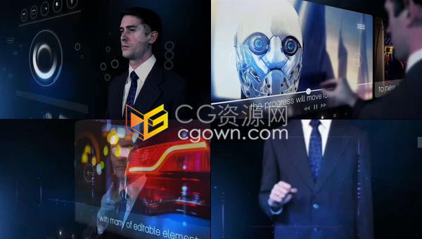 PR模板-HUD高科技商业演示互联网数字企业介绍科幻电视节目开场