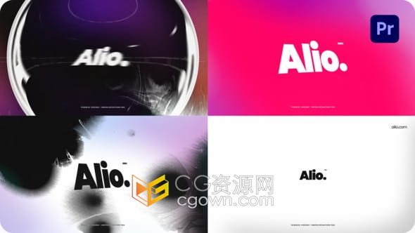 Glitch Logo Premiere Pro抽象动态毛刺故障视频片头-PR模板