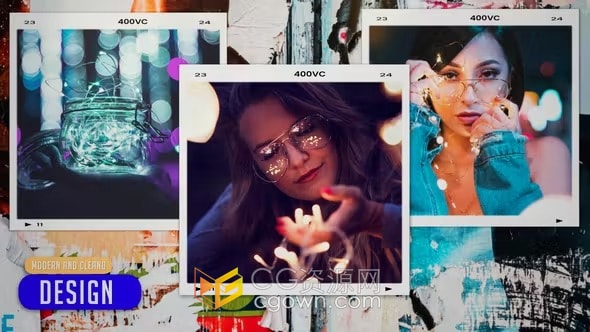 漏光过渡简单照片幻灯片实用视频相册-PR模板