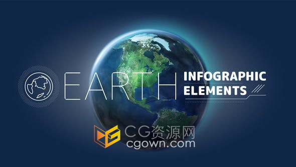 PR模板-信息图形地球3D动画59个图标和72个地图分析视频