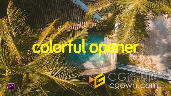 PR模板素材-活力彩色有趣图文展示幻灯片夏季旅行节目包装动感开场白