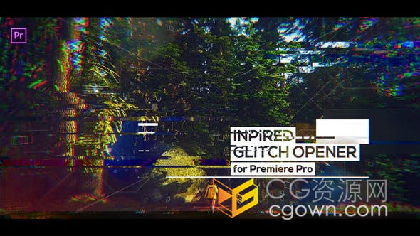 PR模板下载-现代故障画面信号干扰噪波色彩分离高科技特效标题开场白