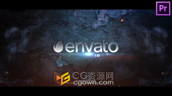 AE/PR模板-制作电影预告片火花粒子金属材质标题动画视频