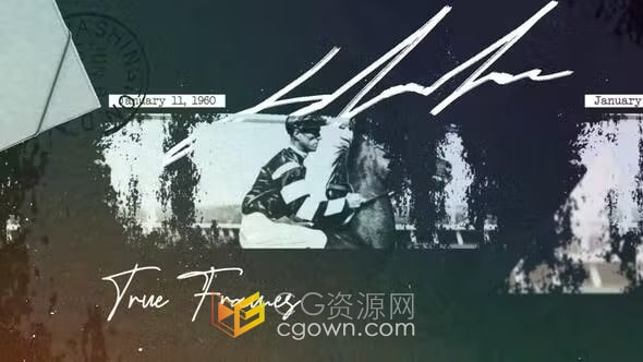 PR模板-笔刷过渡回忆时间线老式照片历史相册复古风格纪录片