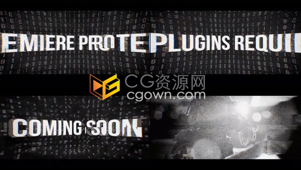 动作电影介绍预告片头科技数码体育极限VHS风格视频制作-PR模板下载