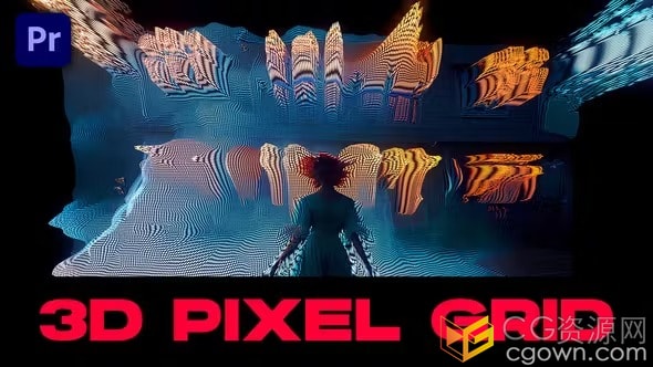 3D Pixel Grid Transitions PR模板24三维像素网格过渡转场
