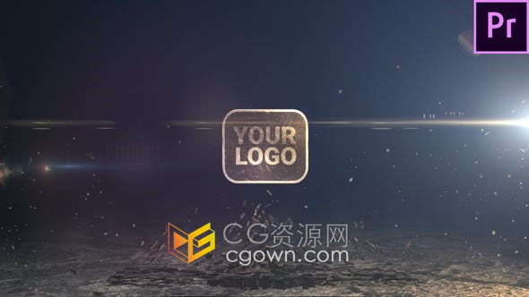 PR 2021模板-LOGO撞击裂纹破碎爆炸碎片动画视频片头