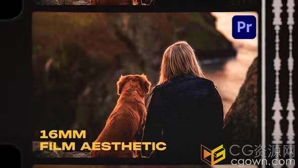 16mm胶片叠加效果12种电影复古风格视频制作-PR模板