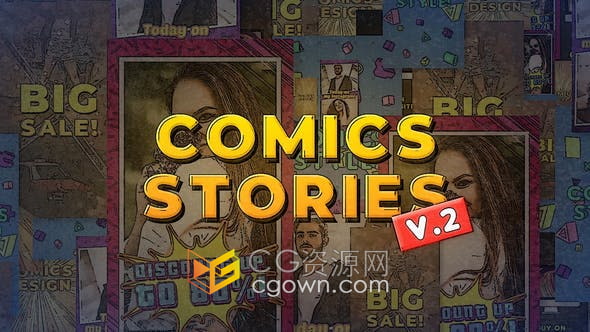 PR模板-超级英雄漫画素描风格社交媒体短视频制作