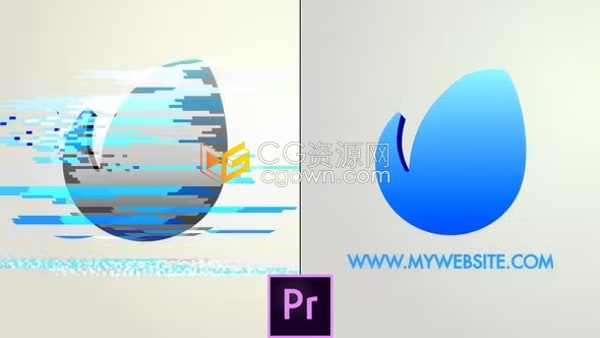 PR模板-模拟信号丢失信息干扰故障快速3D高科技数字标志片头