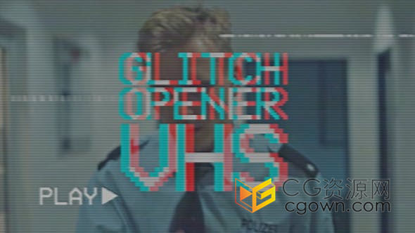PR模板-VHS动感复古嘻哈风格视频画面小故障效果片头开场动画