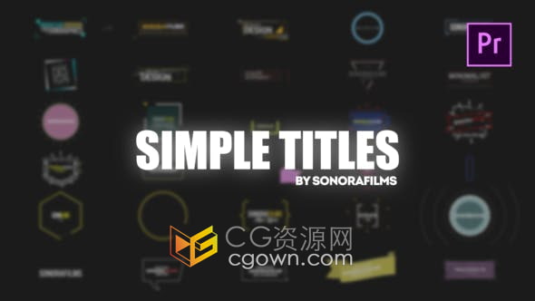 Premiere模板-30组简单图形动画视频字幕文字标题设计