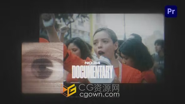 PR模板-复古录像带效果信息干扰故障预告片纪录片简介