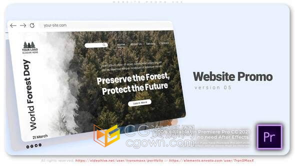 AE与PR模板-Website Promo网站设计介绍宣传页面展示动画视频