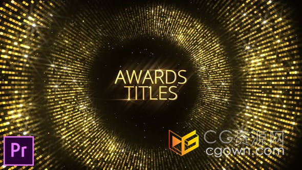 PR预设-华丽黄金粒子水晶圈背景电影提名颁奖典礼获奖名单揭晓标题开场