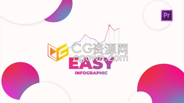 PR预设-简易信息图表捆绑图形动画数据统计分析线形图饼图条形图